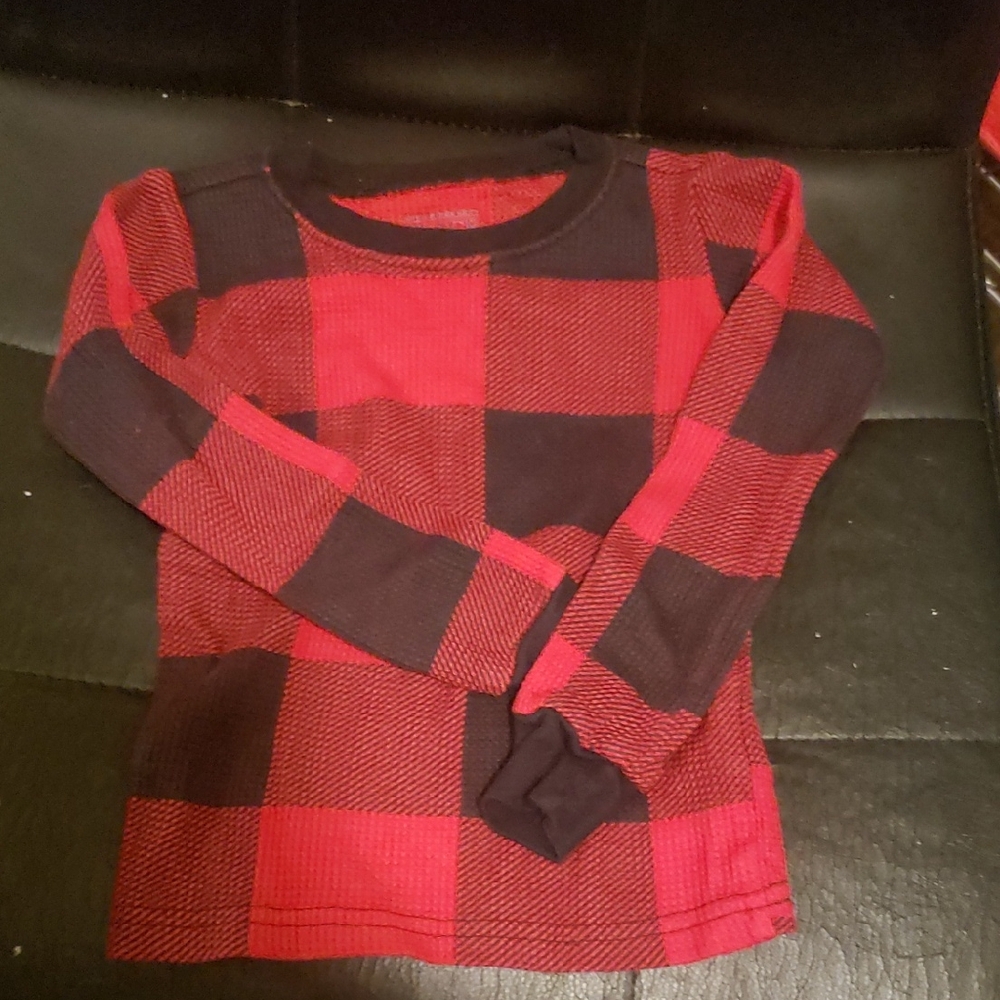 The Children's Place Red & Black Buffalo Plaid Long-Sleeve Pajama Top